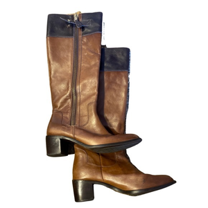 Diane Von Furstenberg Brown and Black Heeled Boots